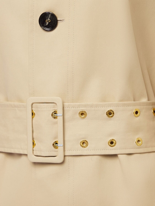 AMI Paris: Water repellent cotton canvas trench - Beige - women_4 | Luisa Via Roma