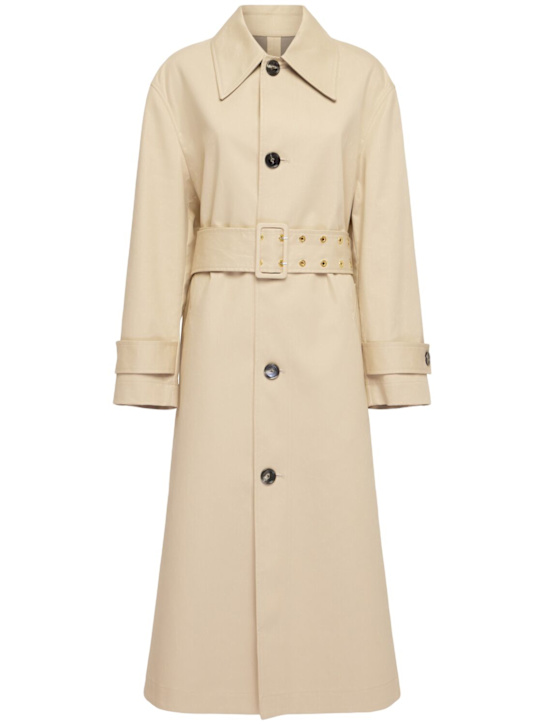 AMI Paris: Water repellent cotton canvas trench - Beige - women_0 | Luisa Via Roma