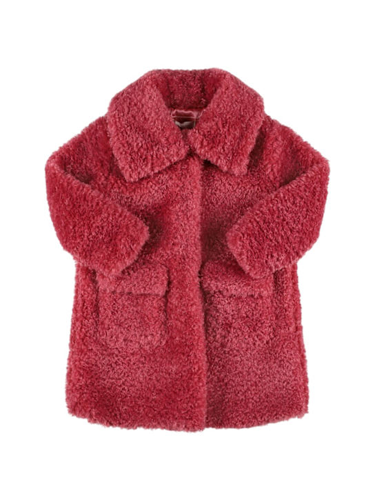 Monnalisa: Poly faux fur coat - Pembe - kids-girls_0 | Luisa Via Roma