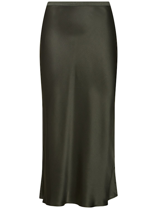 ANINE BING: Bar silk satin midi skirt - women_0 | Luisa Via Roma