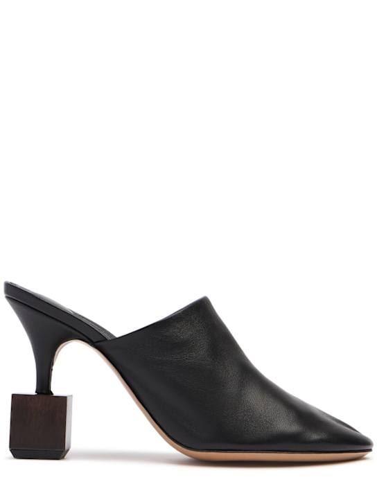 Jacquemus: 90mm Les Bisou leather mules - Black - women_0 | Luisa Via Roma