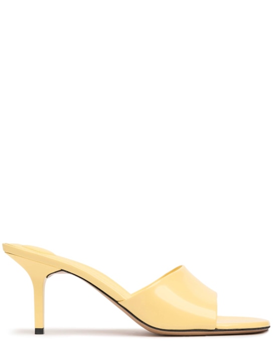 Jacquemus: Les Cubisto leather mules - Light Yellow - women_0 | Luisa Via Roma