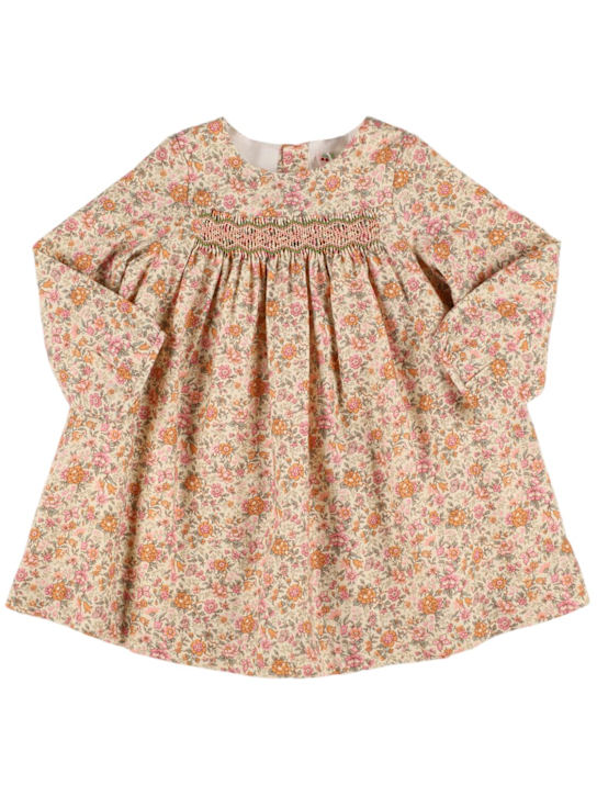 Bonpoint: コットン＆ウールワンピース - ベージュ/マルチカラー - kids-girls_0 | Luisa Via Roma