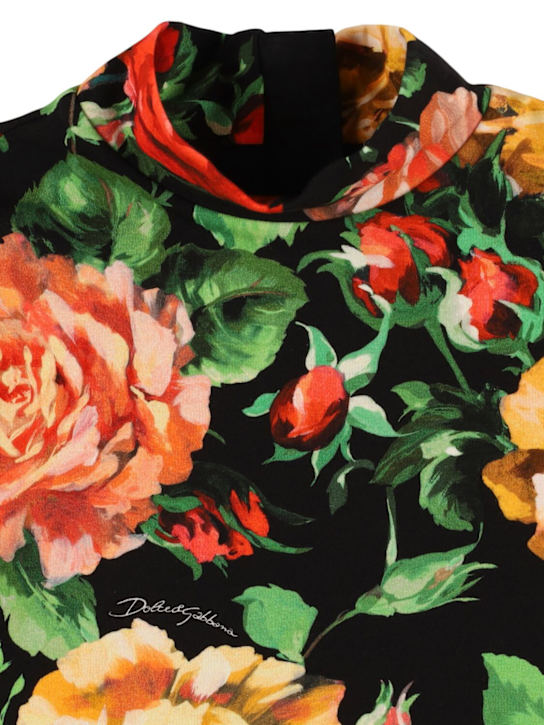 Dolce&Gabbana: コットンブレンドワンピース - ブラック/マルチカラー - kids-girls_1 | Luisa Via Roma