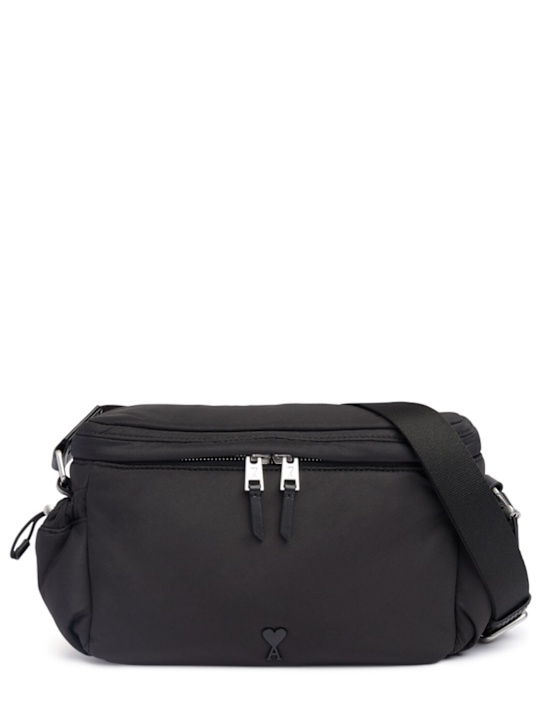 AMI Paris: Ami De Coeur nylon messenger bag - men_0 | Luisa Via Roma