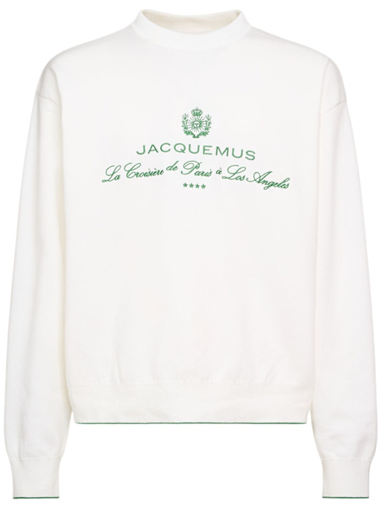 Jacquemus: La maille venice cotton blend ls t-shirt - men_0 | Luisa Via Roma