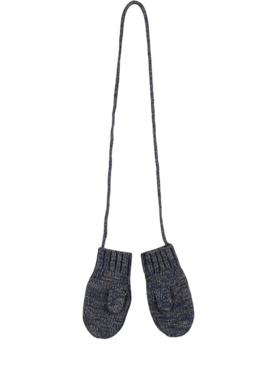 Bonpoint: Muffole in maglia di misto lana - Blu - kids-boys_0 | Luisa Via Roma