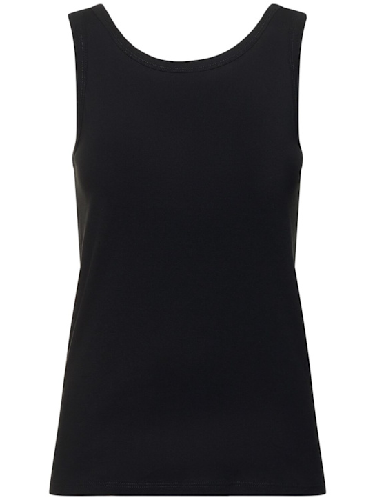 The Row: Frankie cotton jersey tank top - Black - women_0 | Luisa Via Roma