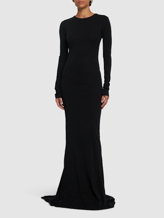 Ann Demeulemeester: Jesse cotton jersey long dress - women_1 | Luisa Via Roma