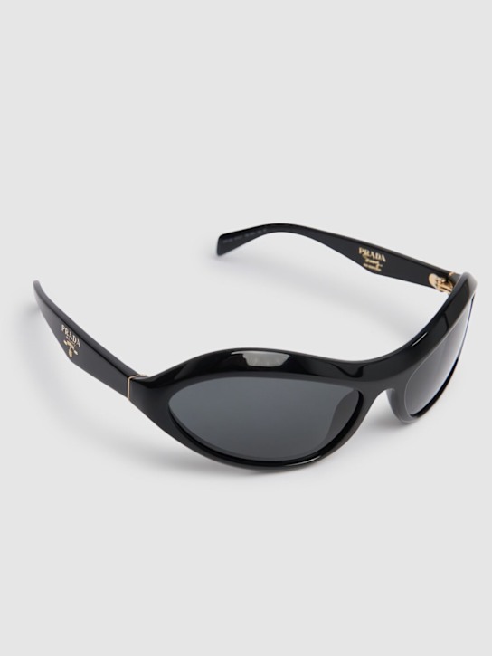Prada: Round acetate sunglasses - Black - men_1 | Luisa Via Roma
