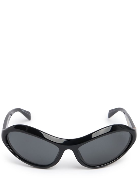 Prada: Round acetate sunglasses - Black - men_0 | Luisa Via Roma