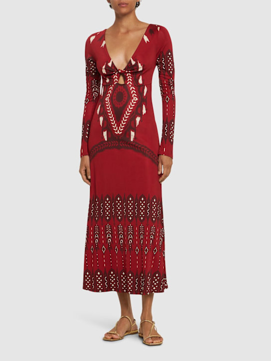 Johanna Ortiz: Broken Arrow stretch viscose midi dress - women_1 | Luisa Via Roma