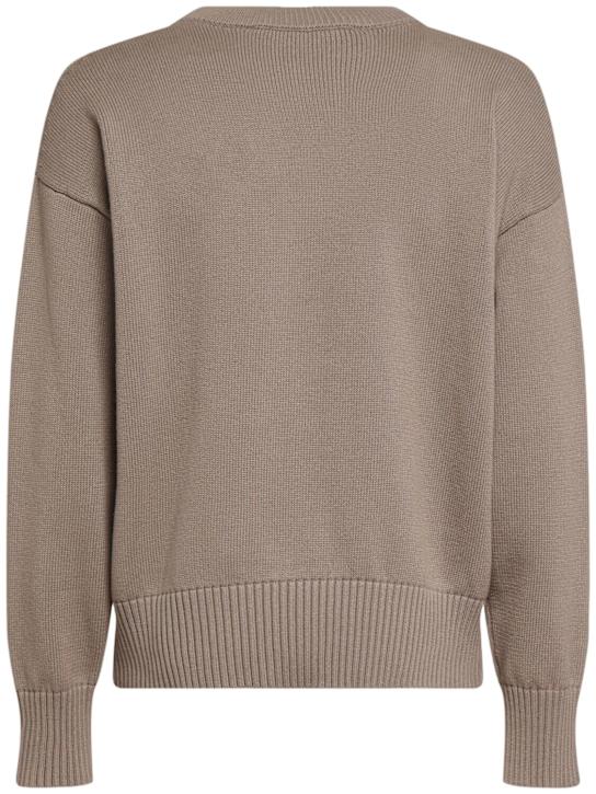 AMI Paris: Ami cotton & wool crewneck sweater - Ash - men_3 | Luisa Via Roma