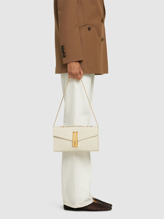 DeMellier: Vancouver croc embossed leather clutch - women_1 | Luisa Via Roma