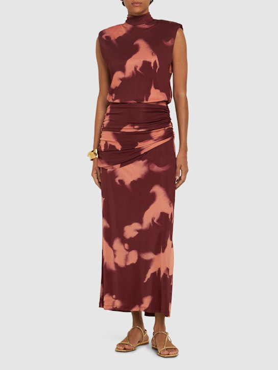 Running Horses viscose midi dress - Thumbnail 2