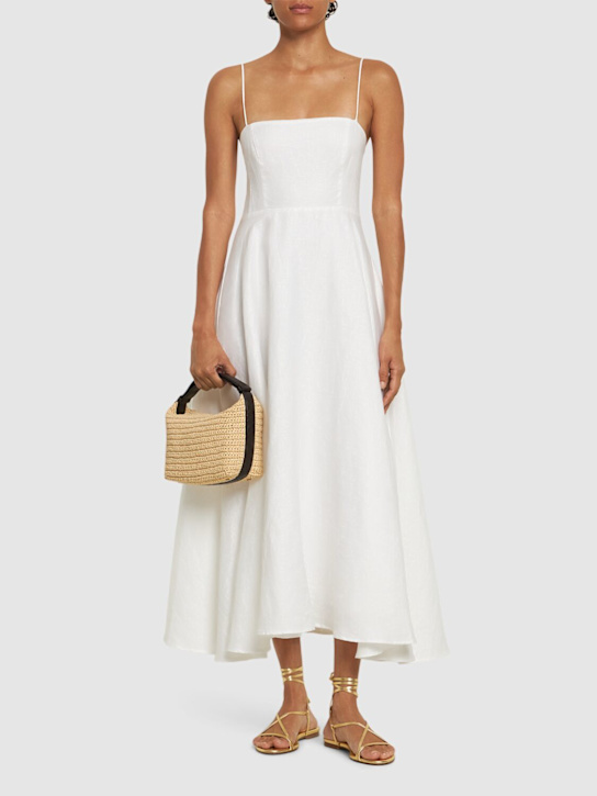 Reformation: Monette linen midi dress - White - women_1 | Luisa Via Roma