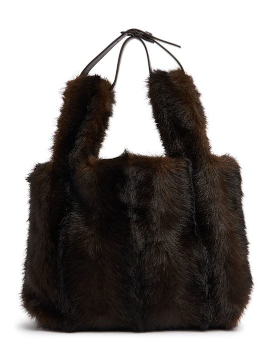 N°21: Borsa a secchiello in pelliccia sintetica - Marrone - kids-girls_0 | Luisa Via Roma
