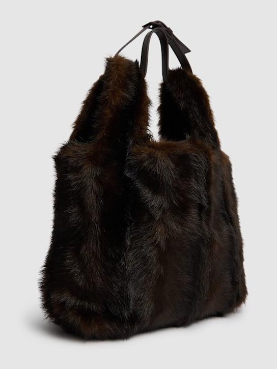 N°21: Borsa a secchiello in pelliccia sintetica - Marrone - kids-girls_1 | Luisa Via Roma