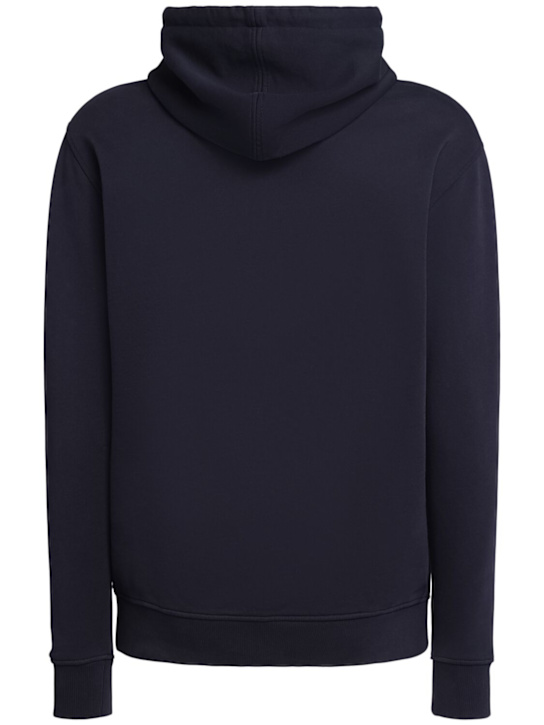 AMI Paris: ADC cotton hoodie - Midnight Blue - men_4 | Luisa Via Roma