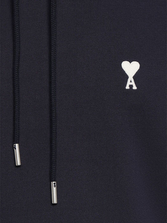AMI Paris: ADC cotton hoodie - Midnight Blue - men_3 | Luisa Via Roma