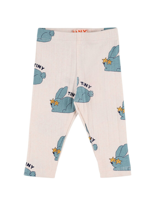 Tiny Cottons: Leggings Rabbit in maglia di misto cotone stampato - kids-girls_0 | Luisa Via Roma
