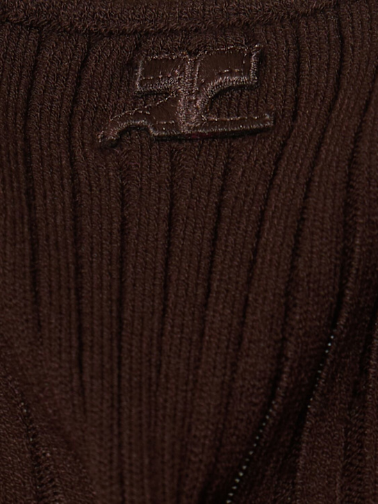 Courrèges: Pointy hem rib knit tank top - Brown - women_3 | Luisa Via Roma