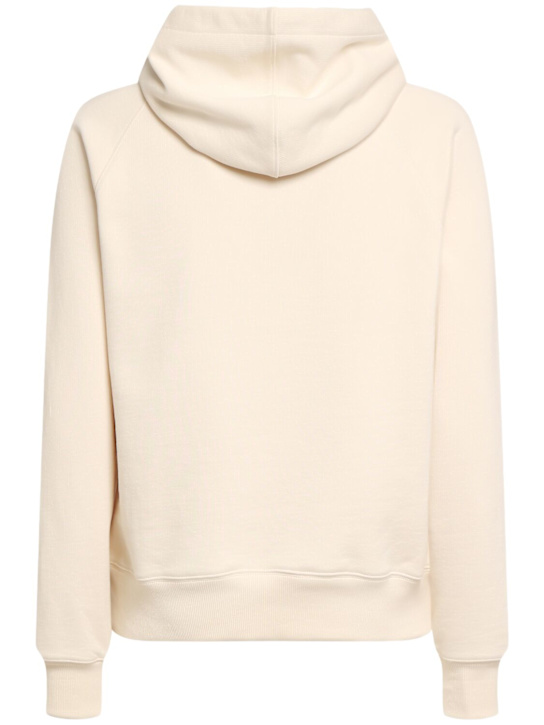 AMI Paris: Cotton hoodie - White Cream - men_3 | Luisa Via Roma
