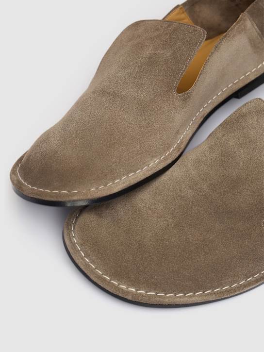 AMI Paris: Slip-on suede shoes - Ash - men_2 | Luisa Via Roma