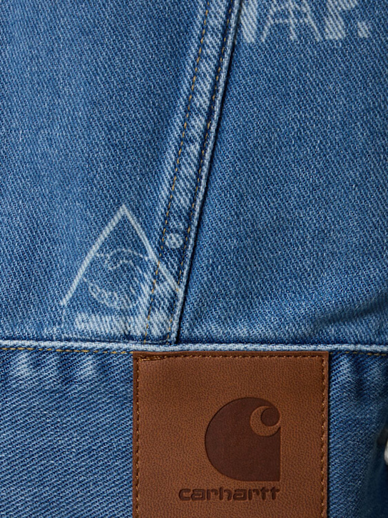 Carhartt WIP: Maitland Stamp denim jacket - Bleached Blue - women_3 | Luisa Via Roma