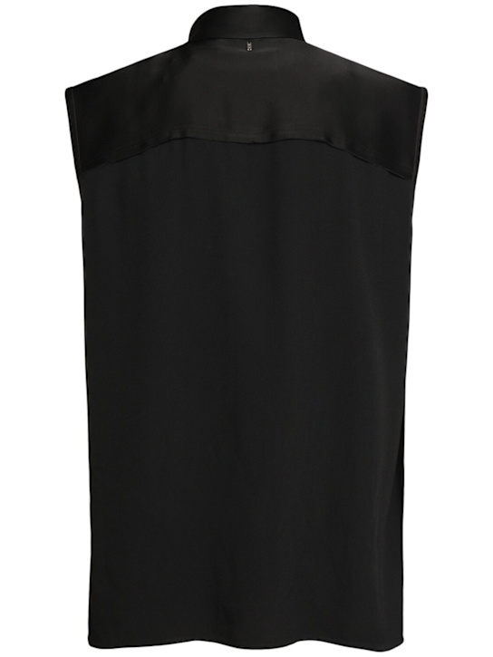 AMI Paris: Sleeveless viscose blend shirt - Black - men_4 | Luisa Via Roma