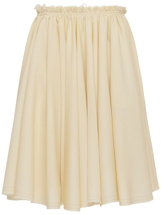 AMI Paris: Wool canvas midi skirt - women_0 | Luisa Via Roma