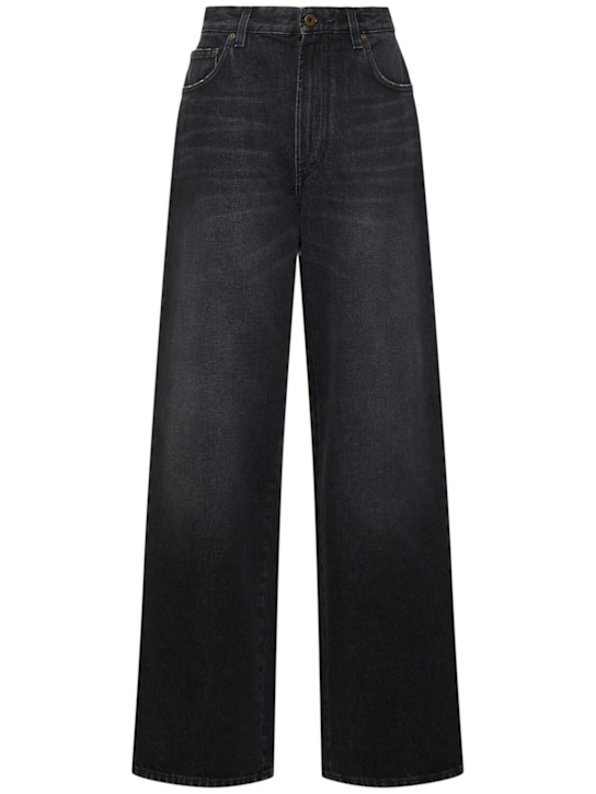 Jean Paul Gaultier: Body printed high rise boyfriend jeans - women_0 | Luisa Via Roma