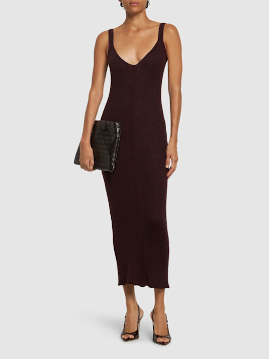 16arlington: Alleno mohair blend knit midi dress - Bordeaux - women_1 | Luisa Via Roma