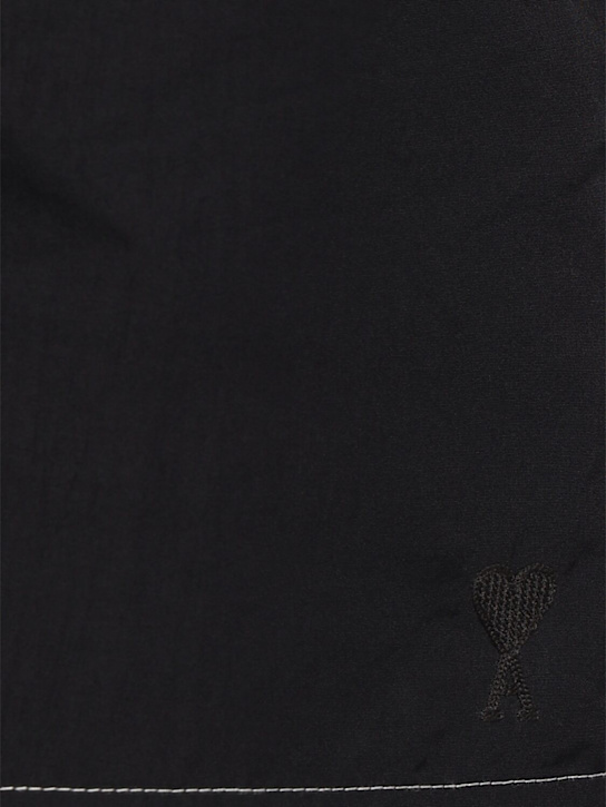 AMI Paris: Nylon swim shorts - Black - men_3 | Luisa Via Roma