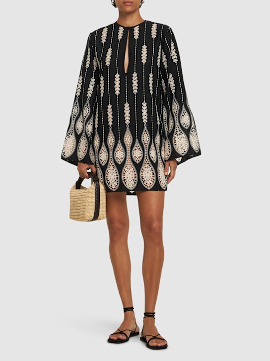 Johanna Ortiz: Vision Seeking eyelet tech mini dress - women_1 | Luisa Via Roma