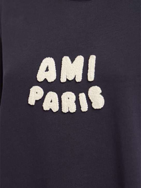 AMI Paris: Boxy fit cotton jersey t-shirt - women_1 | Luisa Via Roma