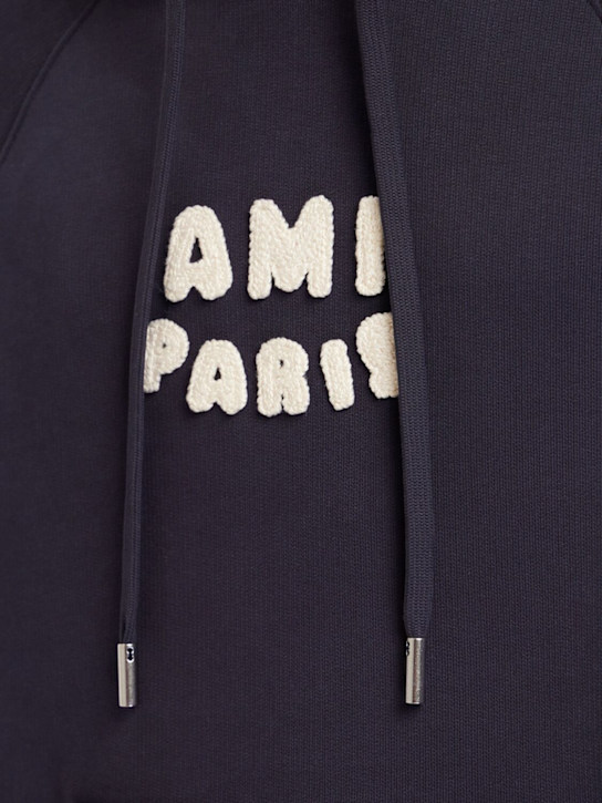 AMI Paris: Cotton hoodie - Navy - men_4 | Luisa Via Roma