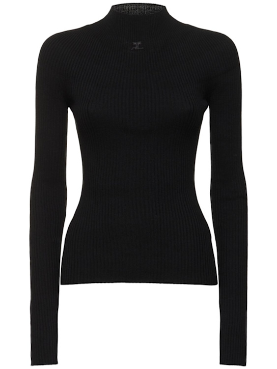 Courrèges: Cotton blend turtleneck sweater - women_0 | Luisa Via Roma