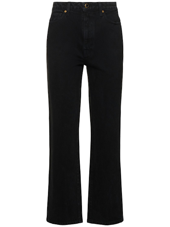 Khaite: Abigail straight cotton denim jeans - Black - women_0 | Luisa Via Roma