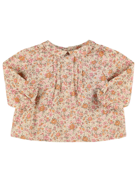 Bonpoint: Printed cotton poplin shirt - Multicolor - kids-girls_0 | Luisa Via Roma