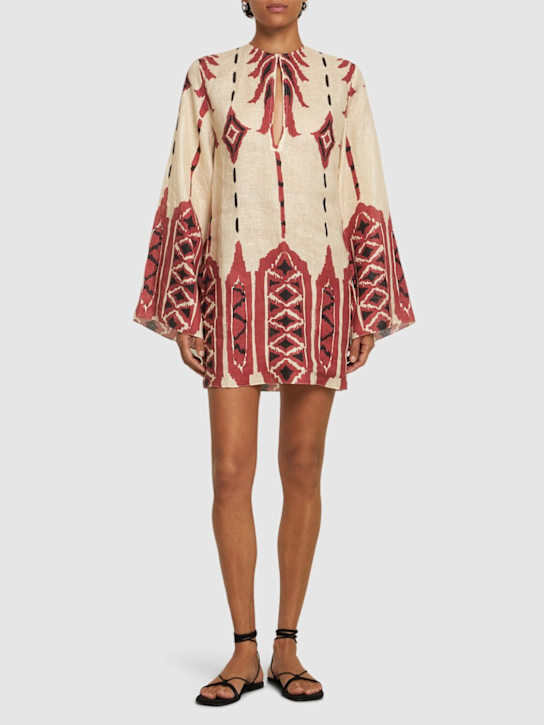Johanna Ortiz: Desert Scout printed linen mini dress - women_1 | Luisa Via Roma