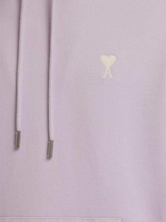 AMI Paris: ADC cotton hoodie - Lilac - men_3 | Luisa Via Roma