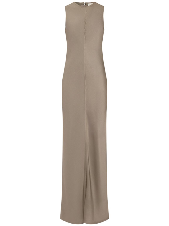 Viscose blend crepe long dress - Thumbnail 1
