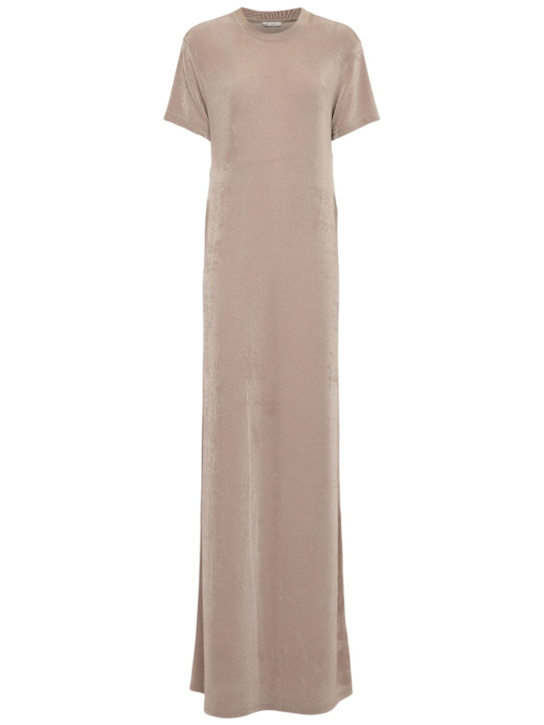 Short sleeved jersey long dress - Thumbnail 1