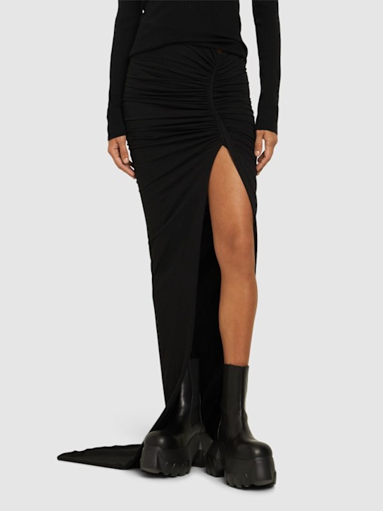 Rick Owens: 60mm Beatle Mega Tractor leather boots - women_1 | Luisa Via Roma