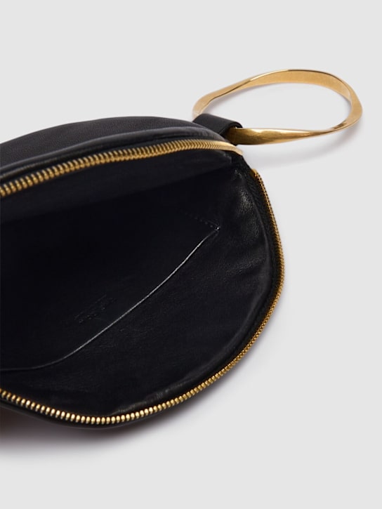 The Row: Round bracelet matte nappa clutch - Black - women_6 | Luisa Via Roma