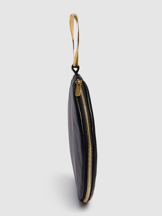 The Row: Round bracelet matte nappa clutch - Black - women_4 | Luisa Via Roma