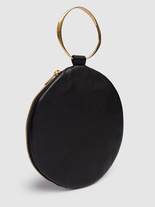 The Row: Round bracelet matte nappa clutch - Black - women_5 | Luisa Via Roma