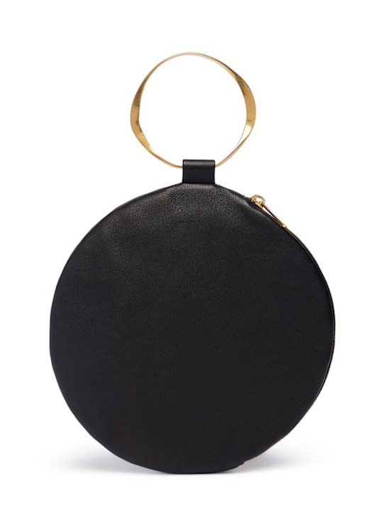 The Row: Round bracelet matte nappa clutch - Black - women_0 | Luisa Via Roma