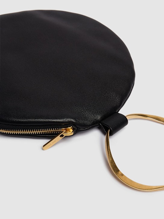 The Row: Round bracelet matte nappa clutch - Black - women_3 | Luisa Via Roma